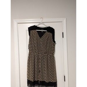 Enfocus Studio Dress Size Size 18 Black Patterned Sleeveless